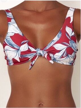 NWT Vaya Island Bikini Top Tie Front Floral S